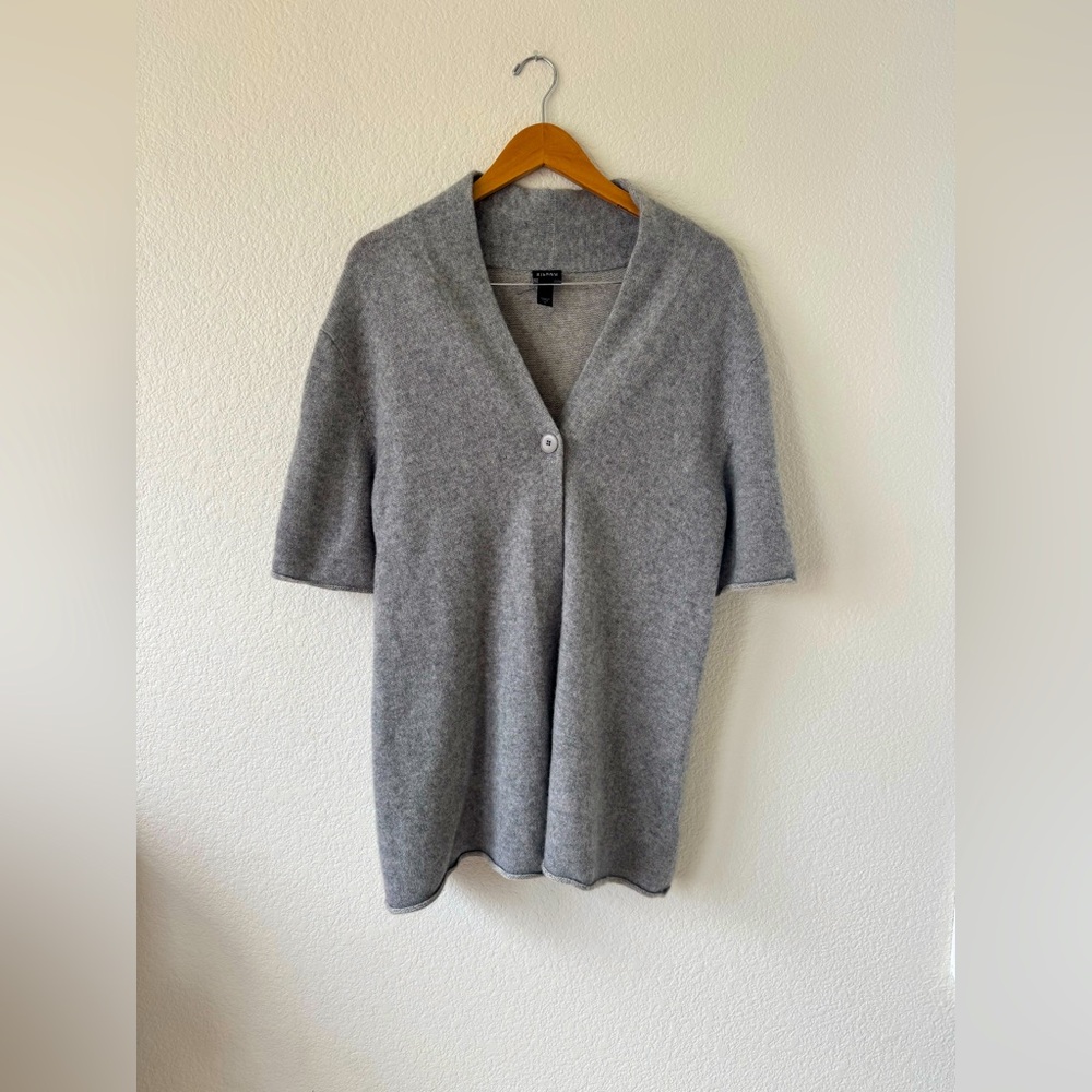 Ellen Tracy Women’s 100% Cashmere Grey Cardigan Sweater Size XL